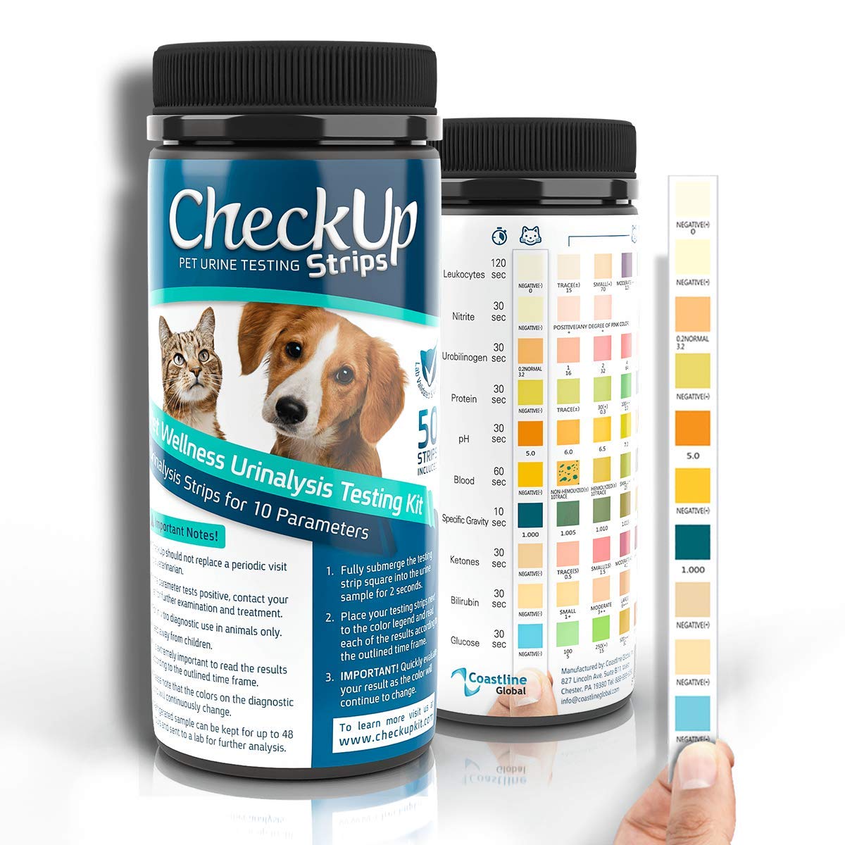 CheckUp Pet Urine Testing Strips (50 Strips) Dr. Judy Naturally Healthy Pets